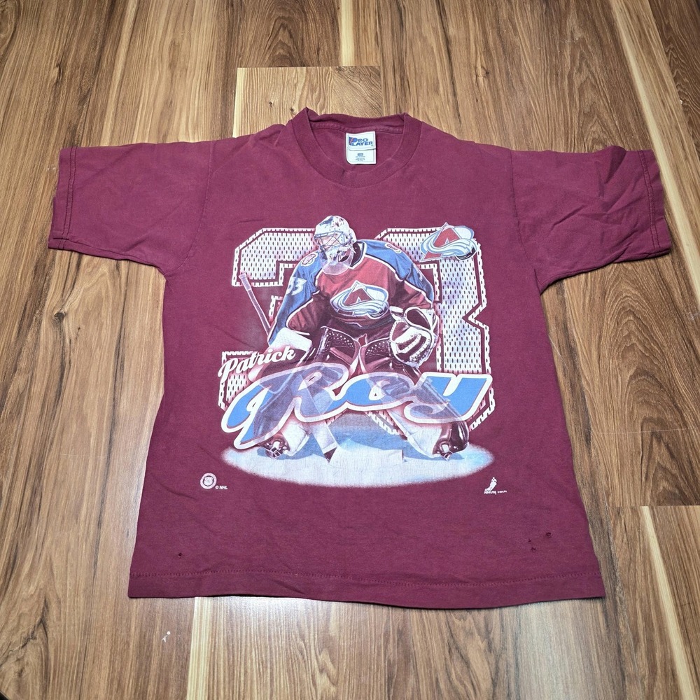 Vintage Colorado Avalanche Shirt Boy Large Red NHL Hockey Patrick Roy Pro Player